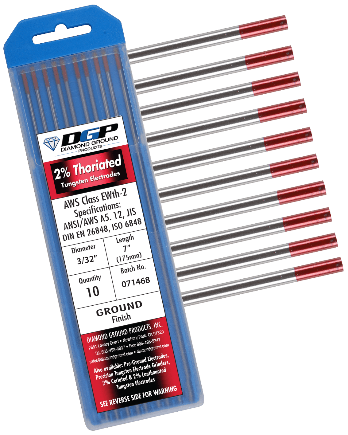 DGP 2% Thoriated Tungsten - Red Tip