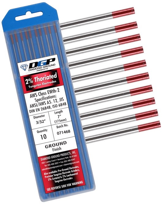 DGP 2% Thoriated Tungsten - Red Tip